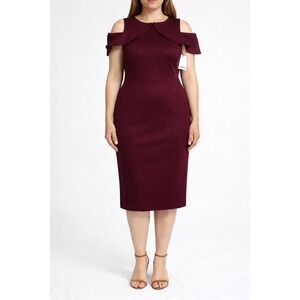 Calvin Klein Burgundy Cold Shoulder Sheath Dress New w/ Tags Women's Size 8
